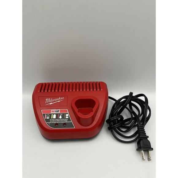 Milwaukee M12 12 Volt Red Lithium Charger Ion Cat No 48 59 2401 - Picture 1 of 6